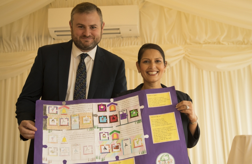 Andrew Stephenson MP with Priti Patel MP