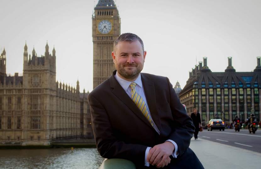 Andrew Stephenson MP outside Parliament