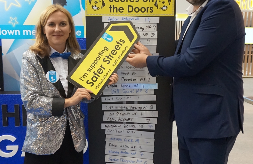 Andrew Stephenson MP visited the Guide Dog stand at Conservative Party Conference 2019