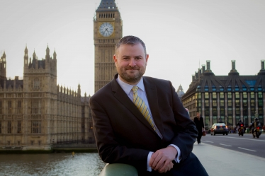 Andrew Stephenson MP outside Parliament