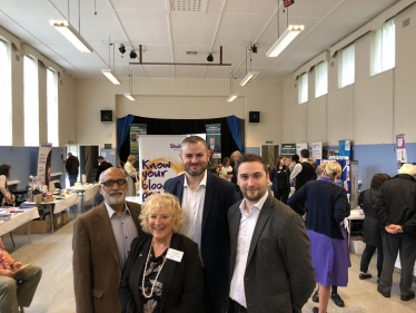 Andrew Stephenson MP with Cllrs Pauline McCormick, Nawaz Ahmed and Christian Wakeford